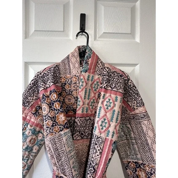 Julia Amory Hazel Wrap Jacket Rose Kilm Patchwork Womens M - Picture 2 of 15